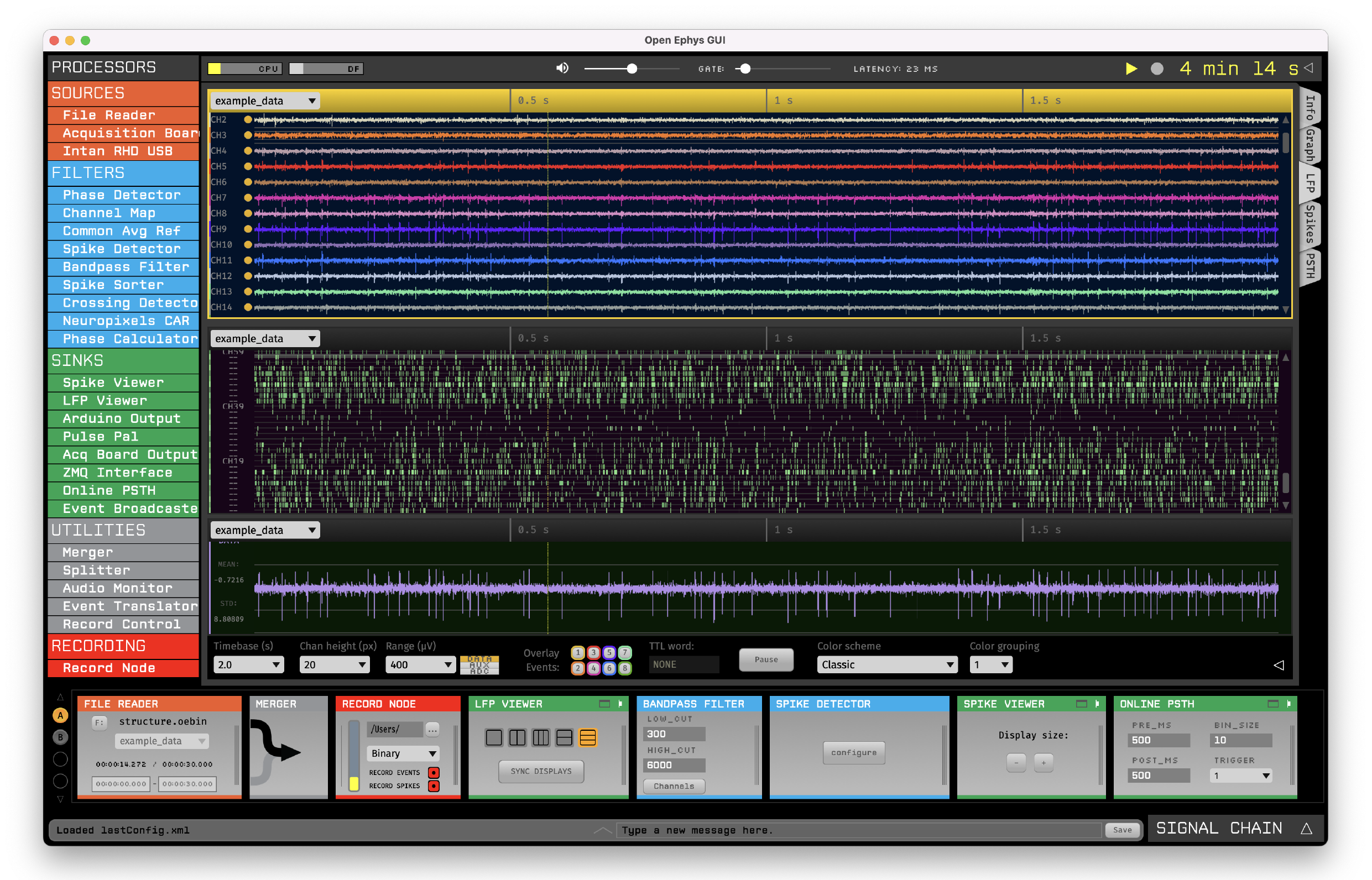 Open Ephys GUI Screenshot